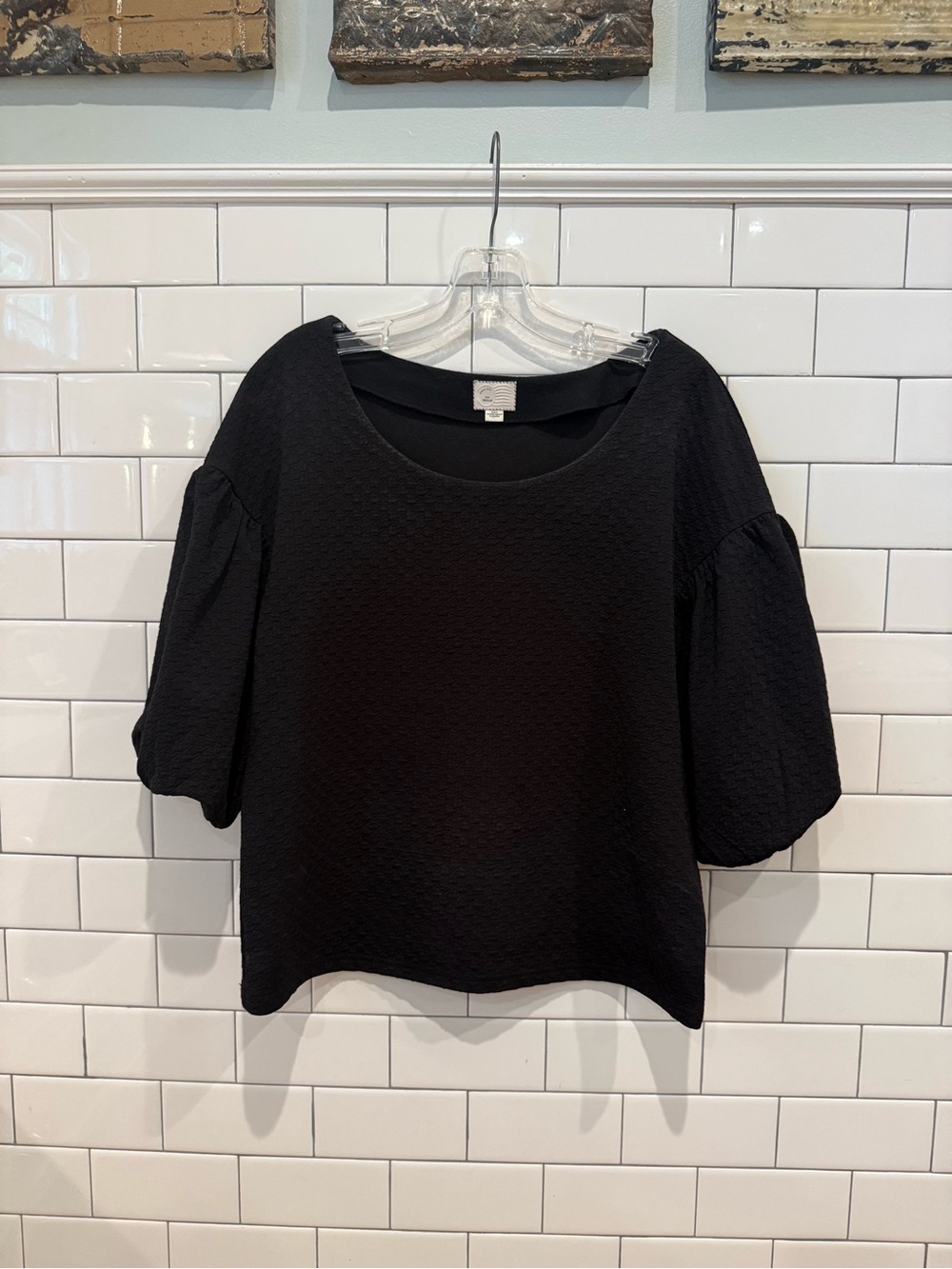 Postmark for Anthropologie Textured Puff Sleeve Blouse - Medium